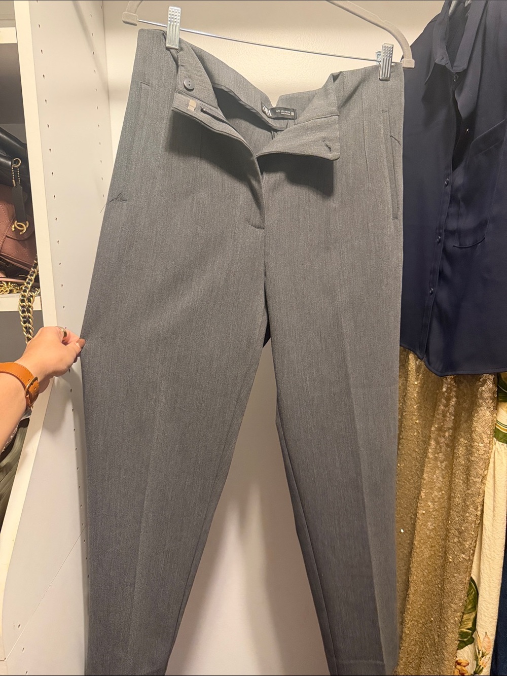 Zara Women's Gray Tailored Dress Pants